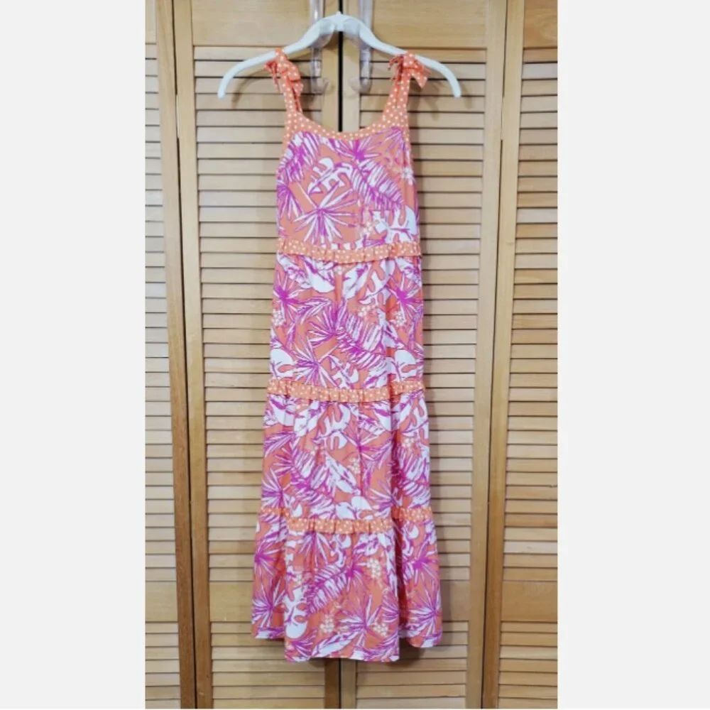 Cat & Jack Girl's Sleeveless Tiered Maxi Dress L (10/12)
